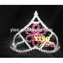 colored fashion crystal flower tiara